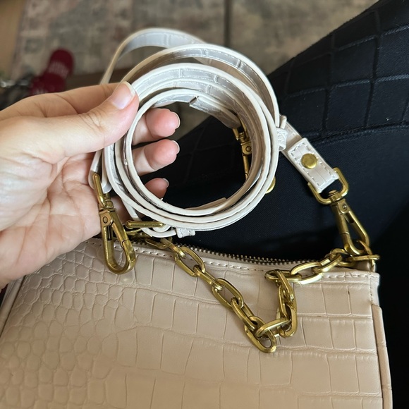 Most Wanted Mini Beige Minimal Bag with Leather and Chain Straps - Picture 11 of 11